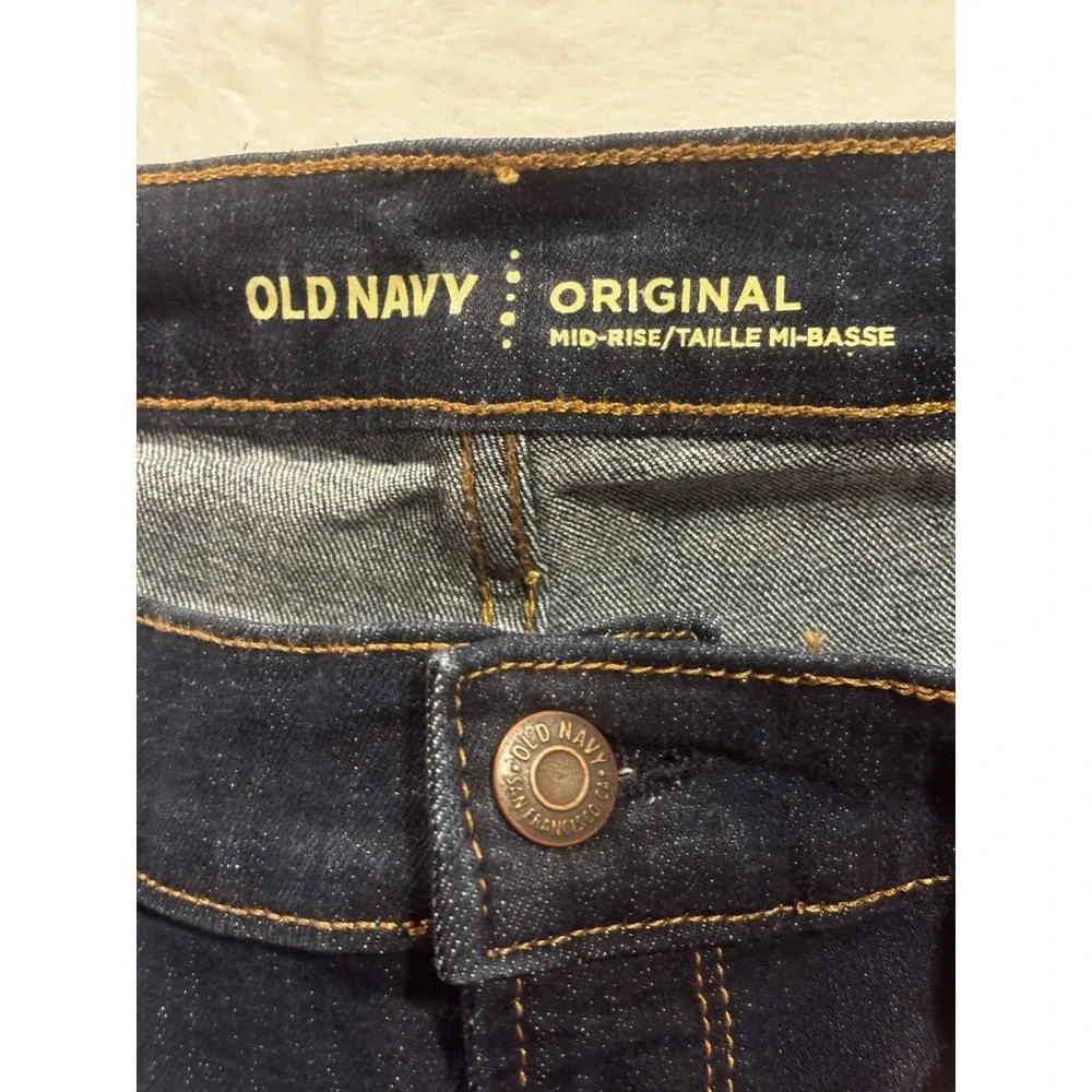 Old‎ Navy Famous Jeans Women's 14 Regular Dark Wash Blue Denim Original Straight